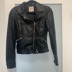 Zara Trafaluc vegan leather moto jacket S